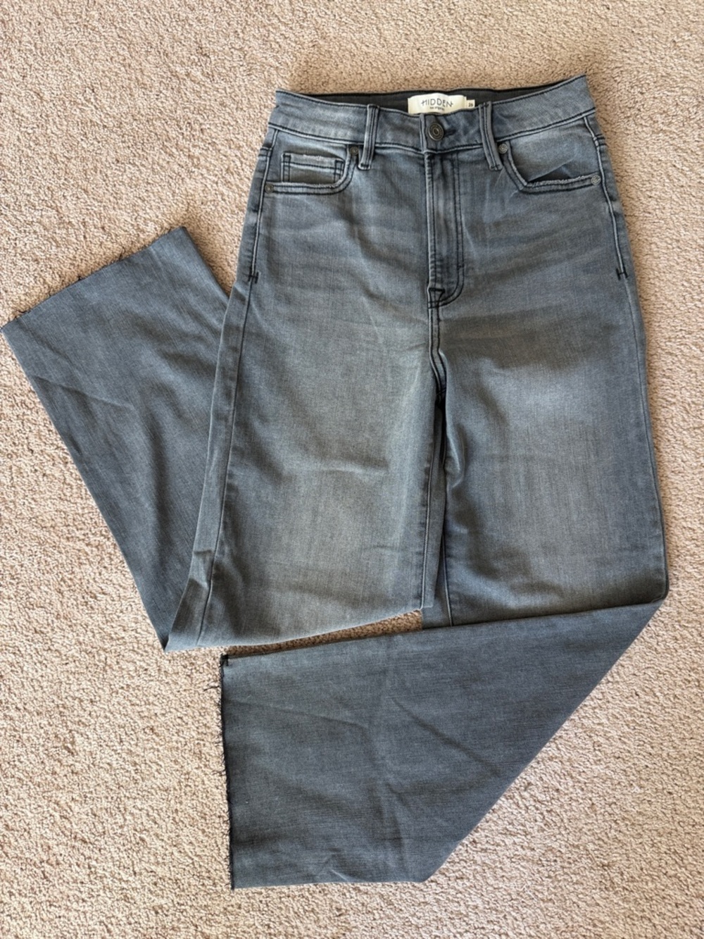 Hidden Gray High-Rise Wide Leg Jeans